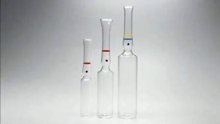 Klare oder bernsteinfarbene leere Einwegampulle aus Borosilikatglas für medizinische Injektionen